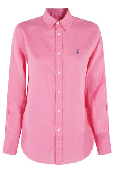 Polo Ralph Lauren Classic Long-sleeve Linen Shirt In Multicolor
