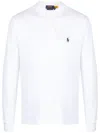 Polo Ralph Lauren Pony Embroidered Long-sleeved Polo Shirt In White