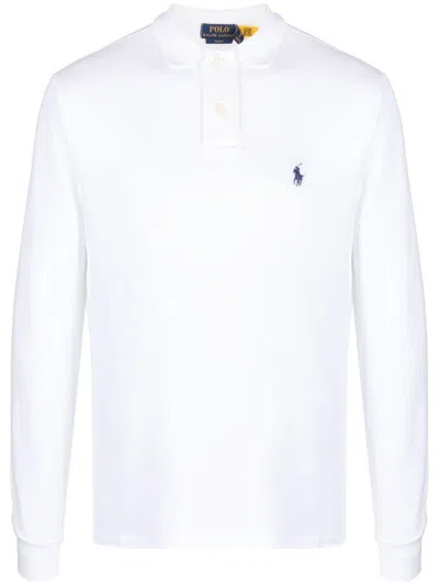 POLO RALPH LAUREN CLASSIC LONG-SLEEVE WHITE POLO SHIRT