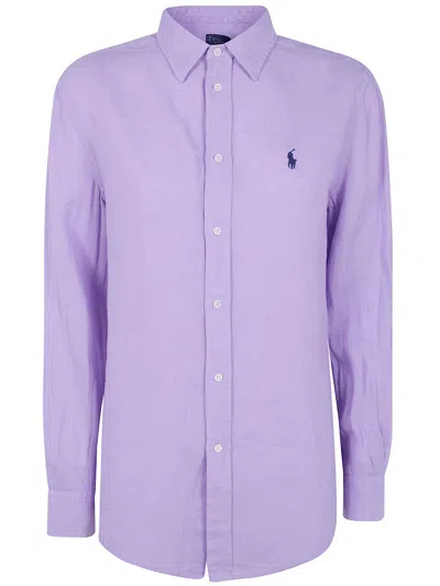 Polo Ralph Lauren Classic Long Sleeves Shirt In Purple