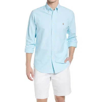 Polo Ralph Lauren Classic Oxford Button-down Sport Shirt In Aegean Blue