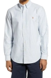 Polo Ralph Lauren Classic Oxford Cotton Button-down Shirt In Blue/white Stripe