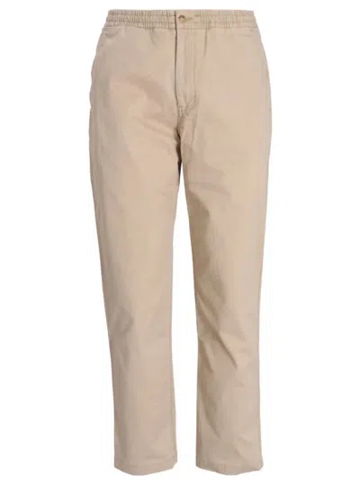 Polo Ralph Lauren Trousers Featuring Elastic Waistband And Pockets In Neutral