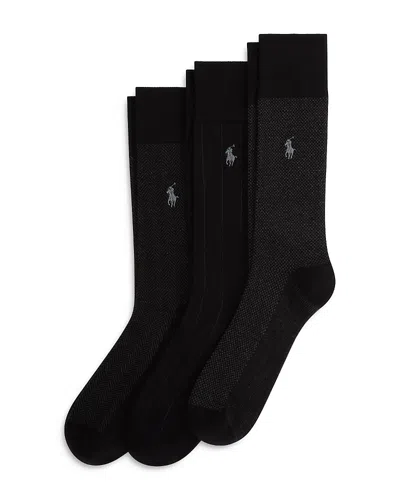Polo Ralph Lauren Classic Patterns Socks, 3-pack In Black