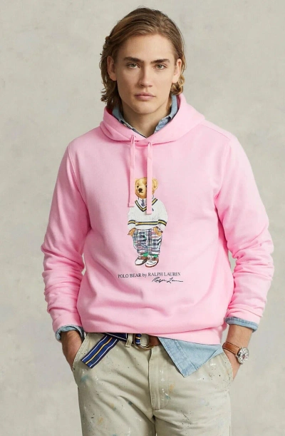 Pre-owned Polo Ralph Lauren Classic Pink Hampton Bear Fleece Hoodie Sweatshirt