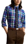 Polo Ralph Lauren Classic Plaid Button-down Oxford Shirt In Royal/white Multi