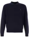 Polo Ralph Lauren Classic Polo Collar Long Sleeve Pullover In Blue