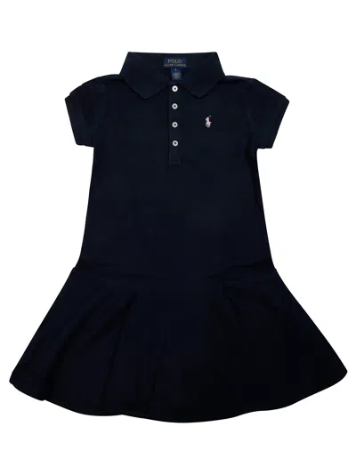 Polo Ralph Lauren Classic Polo Dress With Pleated Skirt In Navy