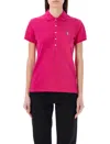 Polo Ralph Lauren Dark Pink Pony Logo-embroidered Polo Shirt In Pink Sky