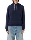 Polo Ralph Lauren Logo Embroidery Hoodie Sweatshirt Blue In Blue