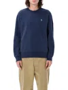 Polo Ralph Lauren Crewneck Sweatshirt In Deep Navy Blue With Embroidered Logo In Blue