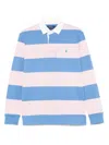 Polo Ralph Lauren Mens Rugby Striped Cotton-jersey Polo Shirt Pink Xxl In Rosa