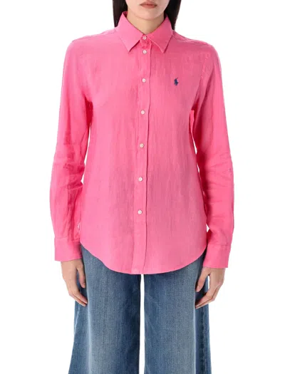 Polo Ralph Lauren Classic Shirt In Hot Fuxia