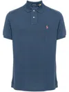 Polo Ralph Lauren Slim Fit Mesh Polo Shirt Man Polo Shirt Blue Size S Cotton In Blue