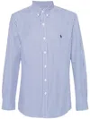 Polo Ralph Lauren Button-down Collar Striped Pattern Long Sleeves Shirt In Blue