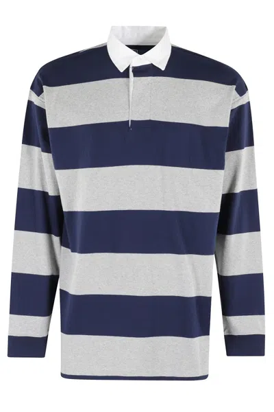 POLO RALPH LAUREN CLASSIC STRIPED LONG SLEEVE RUGBY SWEATSHIRT