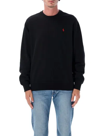 Polo Ralph Lauren Wool Blend Blue Sweater In Black