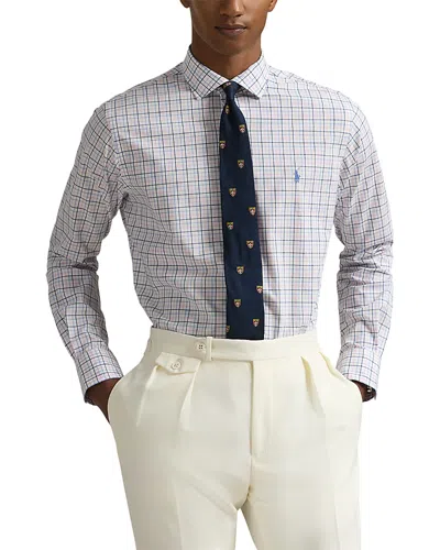 Polo Ralph Lauren Classic Tattersall Stretch Poplin Shirt In White Blue Multi