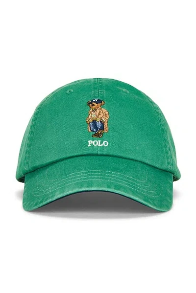 Polo Ralph Lauren Classic Twill Novelty Bear Sport Cap In Raft Green