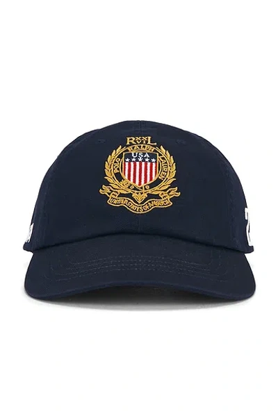 Polo Ralph Lauren Classic Twill Usa Sport Cap In Blue