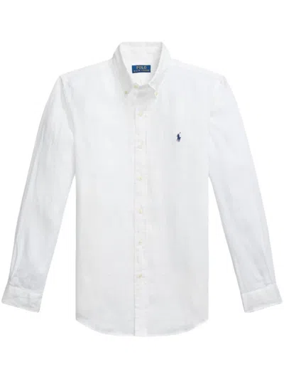 Polo Ralph Lauren Classic White Shirt With Button Fastening And Signature Motif