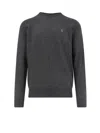 Polo Ralph Lauren Ribbed Cuff Long Sleeve Crew Neck Sweater In Gray