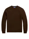 Polo Ralph Lauren Classic Wool Sweater With Crew Neckline In Brown