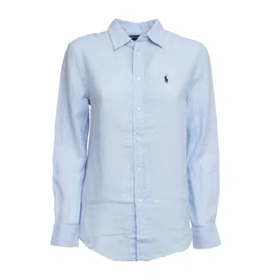 Polo Ralph Lauren Classic-fit Linen Shirt For Women In Blue