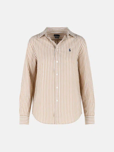 Polo Ralph Lauren 'classics' Beige Cotton And Linen Shirt In Neutral
