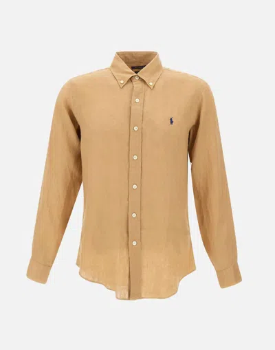 Polo Ralph Lauren Classicslinen Shirt In Beige