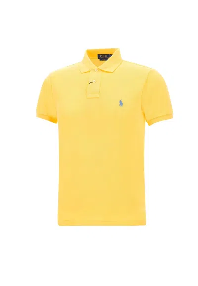 Polo Ralph Lauren Classics Piquet Cotton Polo Shirt In Yellow