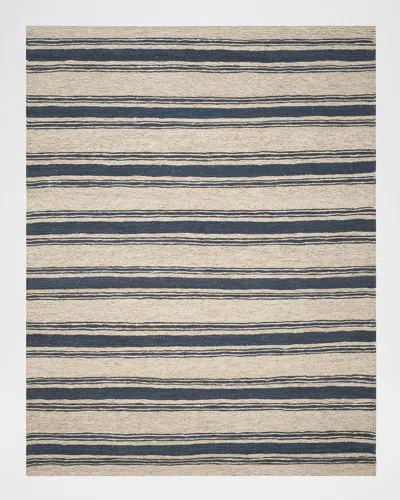 Polo Ralph Lauren Cliff Stripe Hand Knotted Rug In Harbor