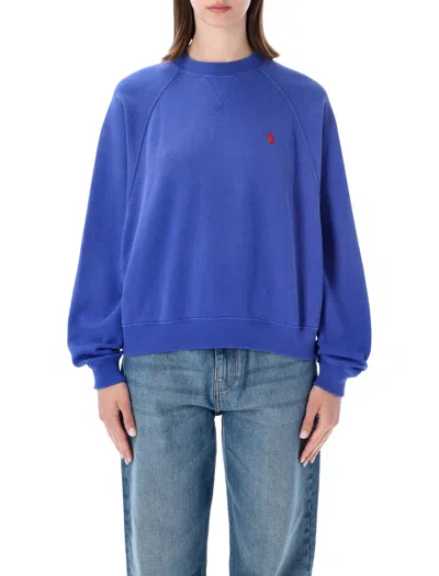 Polo Ralph Lauren Crewneck Sweatshirt With Pony In Blue