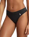 Polo Ralph Lauren Stretch Cotton Thong In Black
