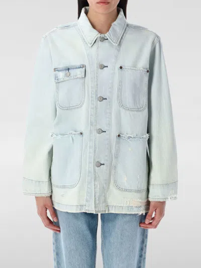 Polo Ralph Lauren Distressed Denim Worker Jacket Pockets In Blue