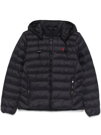 Polo Ralph Lauren Quilted Lightweight Jacket With Hood In Black