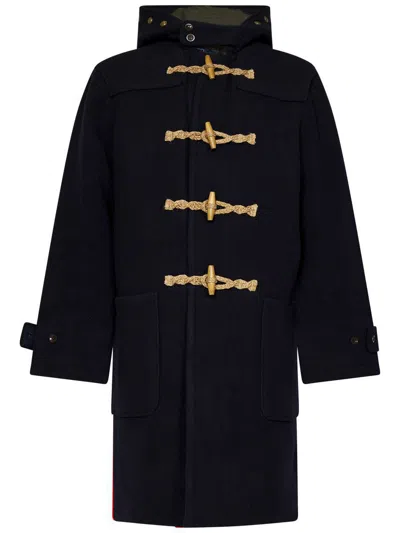 Polo Ralph Lauren Mens Collection Navy Toggle-embellished Lined Wool Coat In Blue