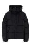 Polo Ralph Lauren Down Jacket With Logo Jackets And Coats Black In Black