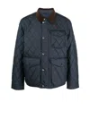 Polo Ralph Lauren 'the Beaton' Blue Jacket With Corduroy Collar And Logo Patch On The Sleeve In Tech Fabric Man In Blue