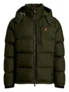 Polo Ralph Lauren Logo Embroidered Hooded Down Jacket In Green
