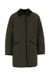 Polo Ralph Lauren Corduroy Collar Quilted Front Pockets Jacket In Green