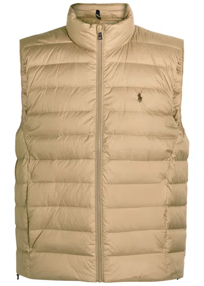 Polo Ralph Lauren Colden Logo-embroidered Quilted Shell Gilet In Brown