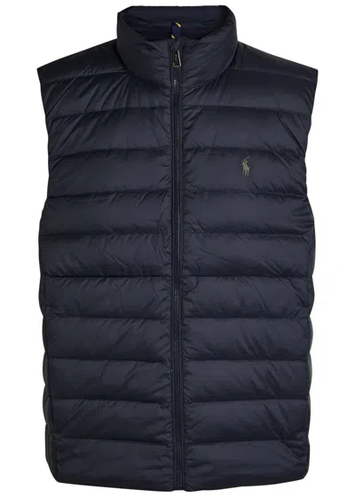 Polo Ralph Lauren Colden Logo Quilted Shell Gilet In Blue
