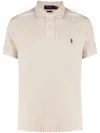 Polo Ralph Lauren Logo Embroidered Regular Polo Shirt In Neutrals