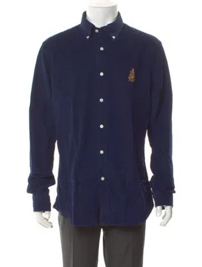 Pre-owned Polo Ralph Lauren Collar Long Sleeve Cardigan In Blue