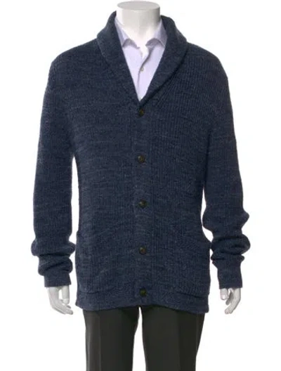 Pre-owned Polo Ralph Lauren Collar Long Sleeve Cardigan In Blue