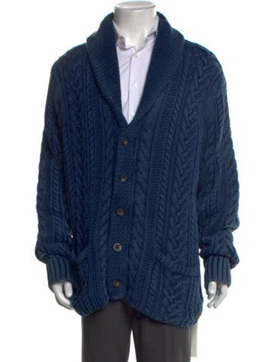 Pre-owned Polo Ralph Lauren Collar Long Sleeve Cardigan In Blue
