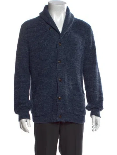 Pre-owned Polo Ralph Lauren Collar Long Sleeve Cardigan In Blue