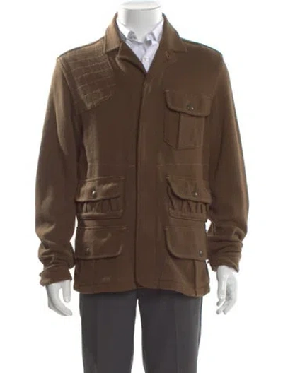 Pre-owned Polo Ralph Lauren Collar Long Sleeve Cardigan In Brown