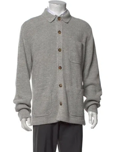 Pre-owned Polo Ralph Lauren Collar Long Sleeve Cardigan In Grey